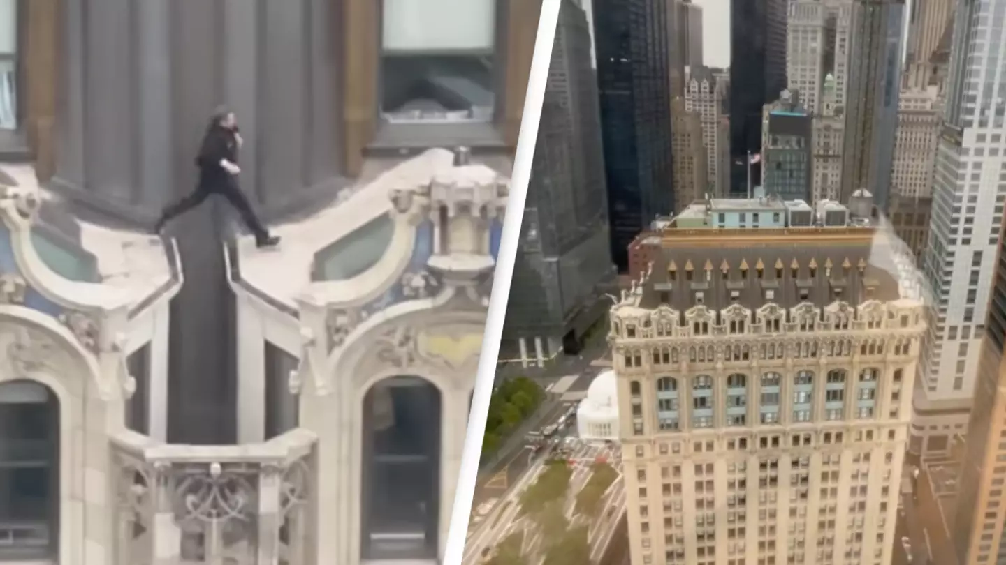 Man videoed jumping across rooftop of New York high-rise