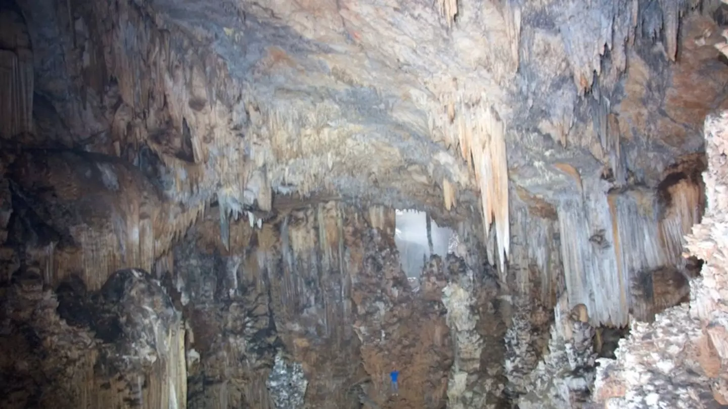 Inside the cave is a vast open space in which around 10,000 bones have been found.