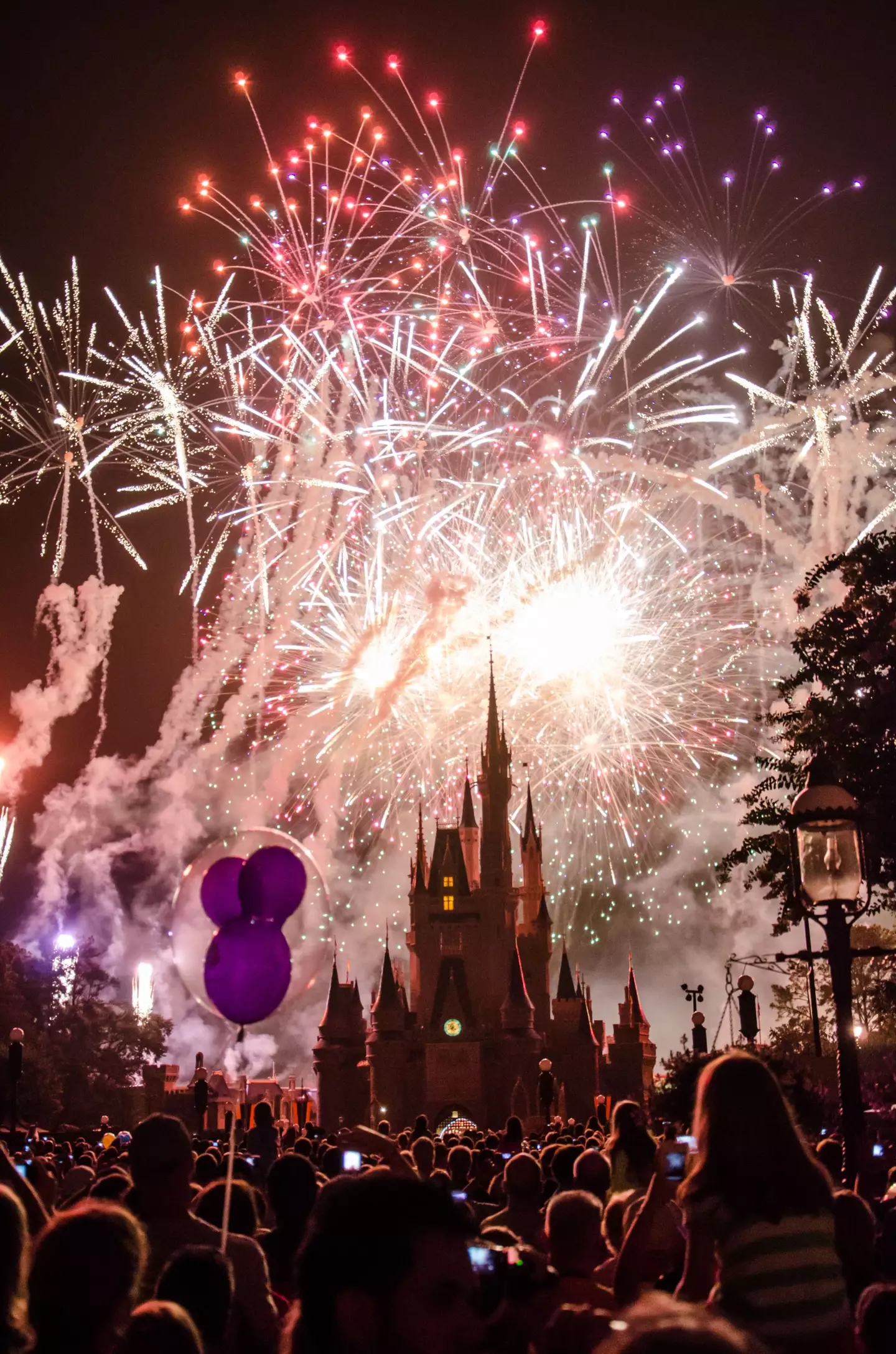 The fireworks over the Castle at Magic Kingdom in Walt Disney World, Orlando, Florida.