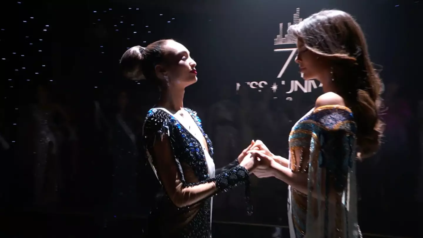 Miss USA R'Bonney Gabriel (left) won 2023's Miss Universe, beating Venezuelan runner up Amanda Dudamel (right).