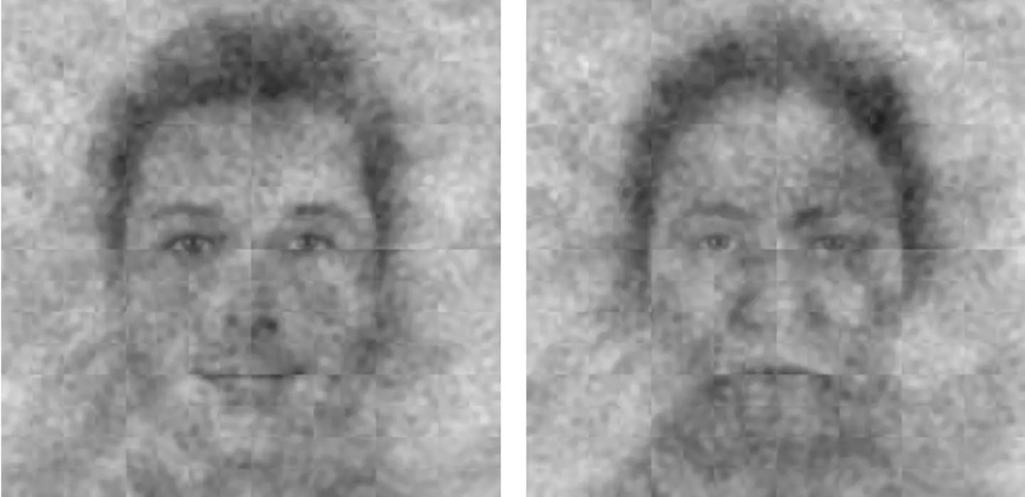 The face on the left is what Americans think God looks like, while the one on the right is their interpretation of the 'Anti God'. Credit:Jackson et al / Plos One.