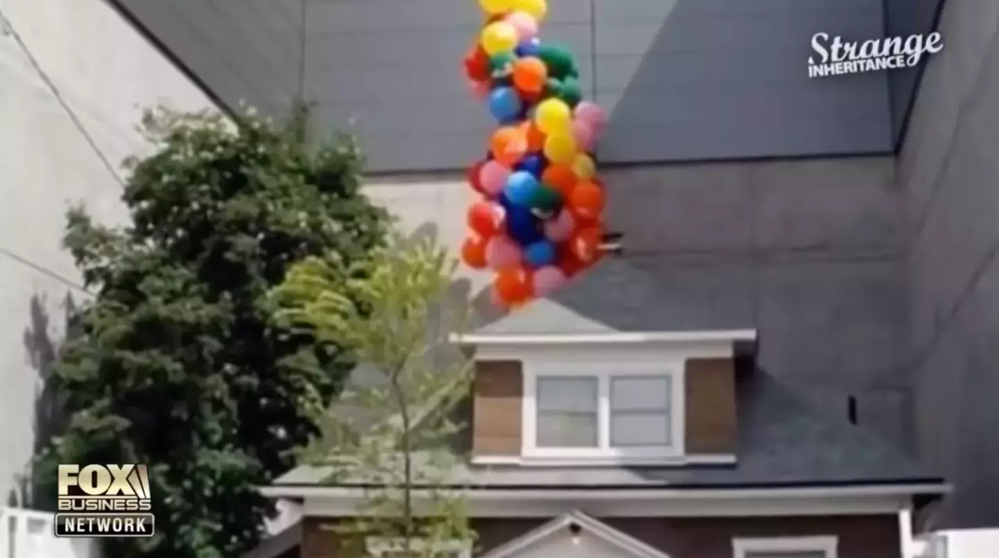 Disney even put some balloons on the house to celebrate the release of Up bac in 2009.