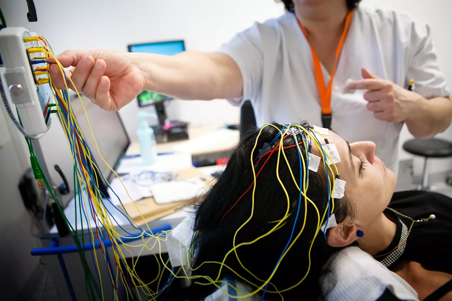 Continuous electroencephalogram (cEEG) monitoring was used on the patient.