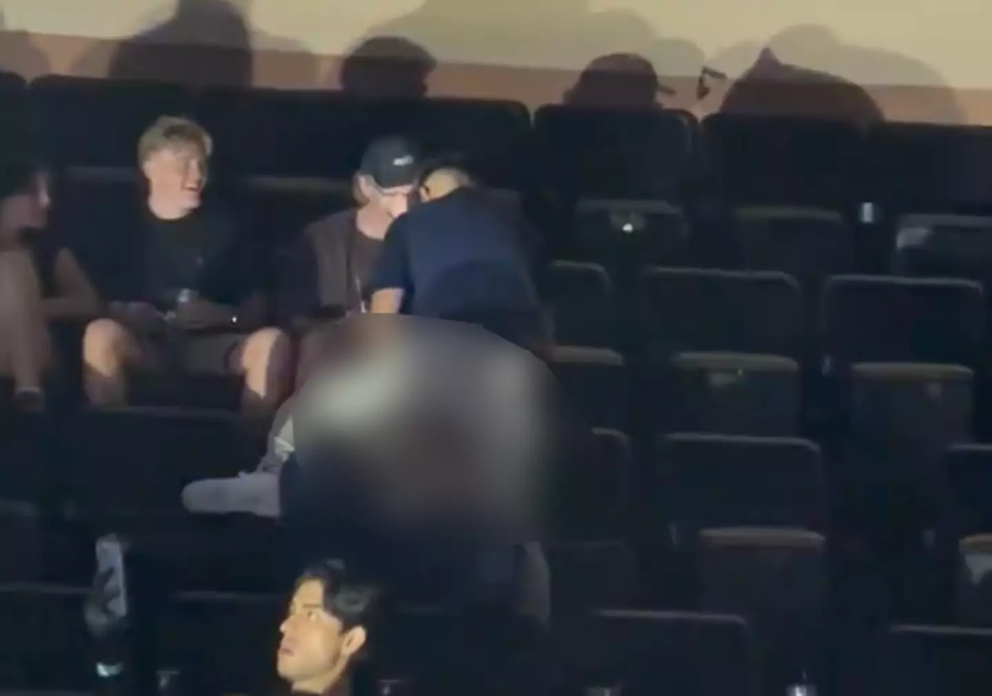 A guy appeared to receive oral sex in the stands. (@maxswitness/X)