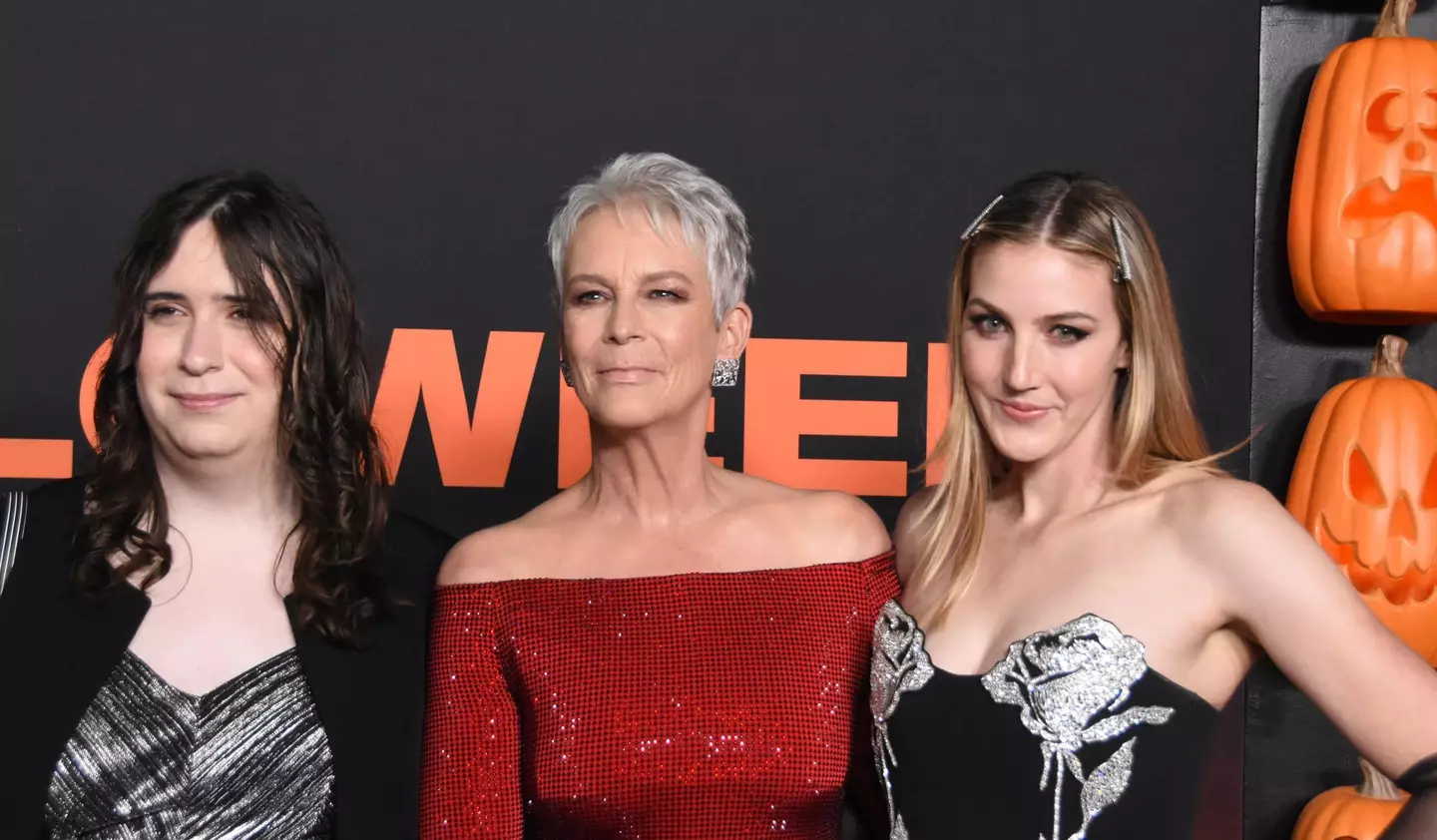 Ruby Guest, Actress Jamie Lee Curtis and Annie Guest attend the World Premiere of Universal Pictures' 'Halloween Ends' at TCL Chinese Theatre.