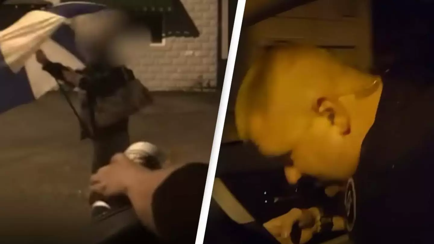 Police officers film themselves throwing slushies at random people in disturbing video