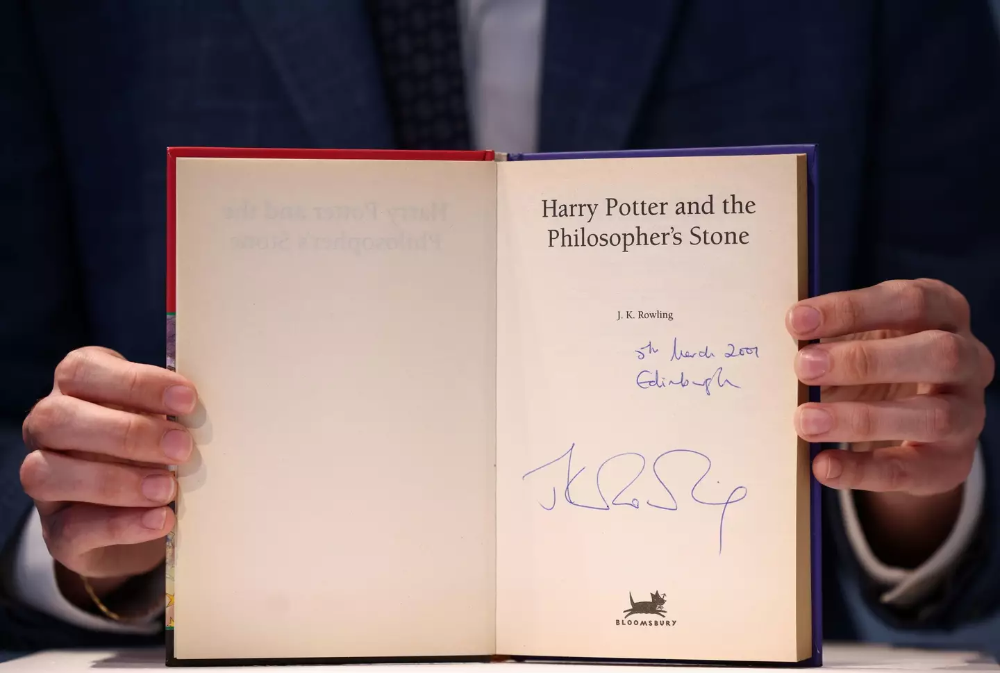 The copy being sold at auction has also been signed by J.K. Rowling.