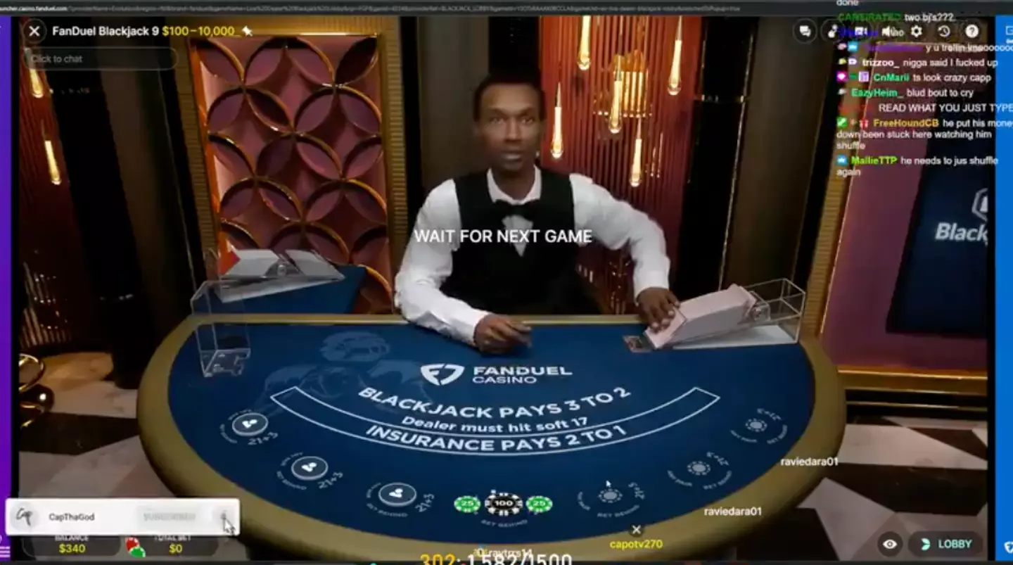 The Blackjack dealer wasn't in the mood for Cap's antics.