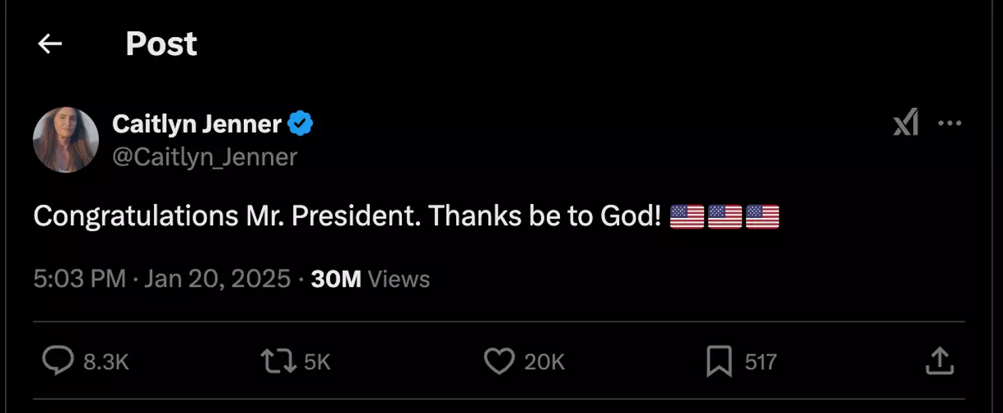 Caitlyn's tweet sparked major backlash (X/Caitlyn Jenner)