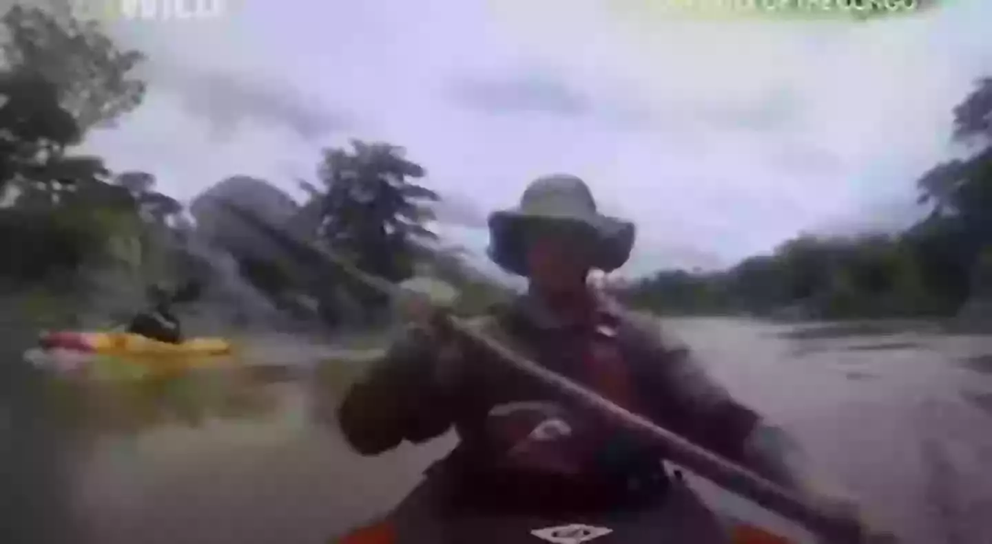 The friends caught the horrific moment he was taken out by an enormous crocodile on camera (National Geographic)