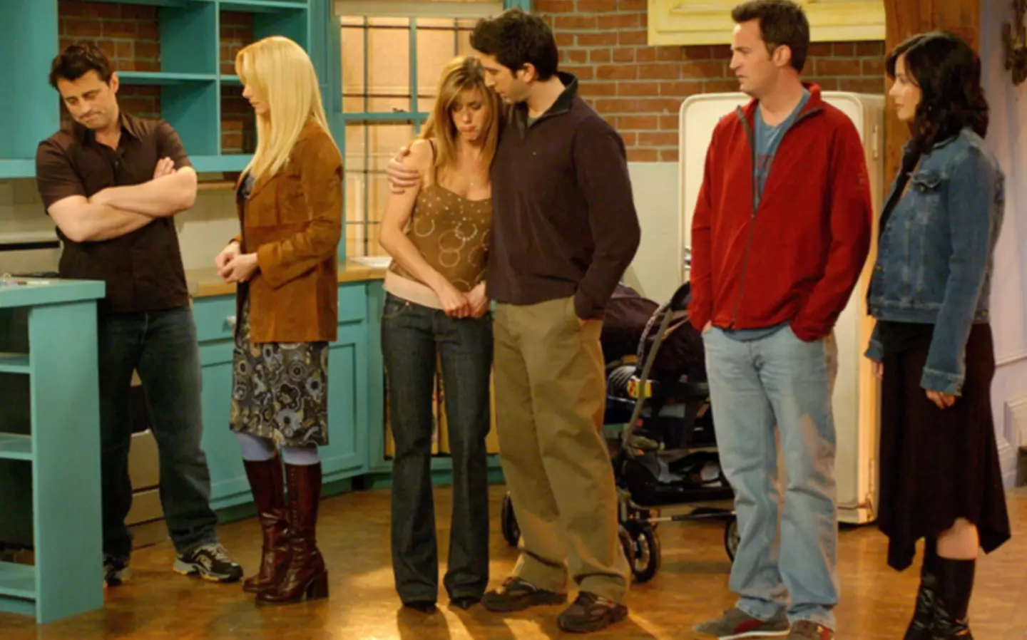 The Friends characters pack up Monica's apartment in the finale.