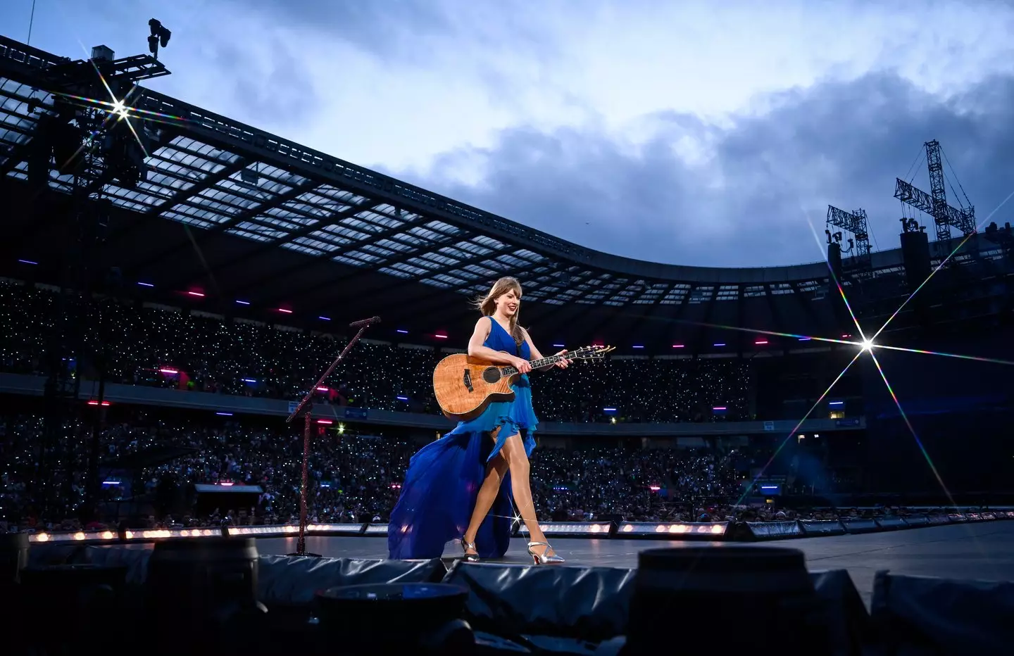 Swift on her Eras Tour in Edinburgh in 2024. (Gareth Cattermole/TAS24/Getty Images for TAS Rights Management )