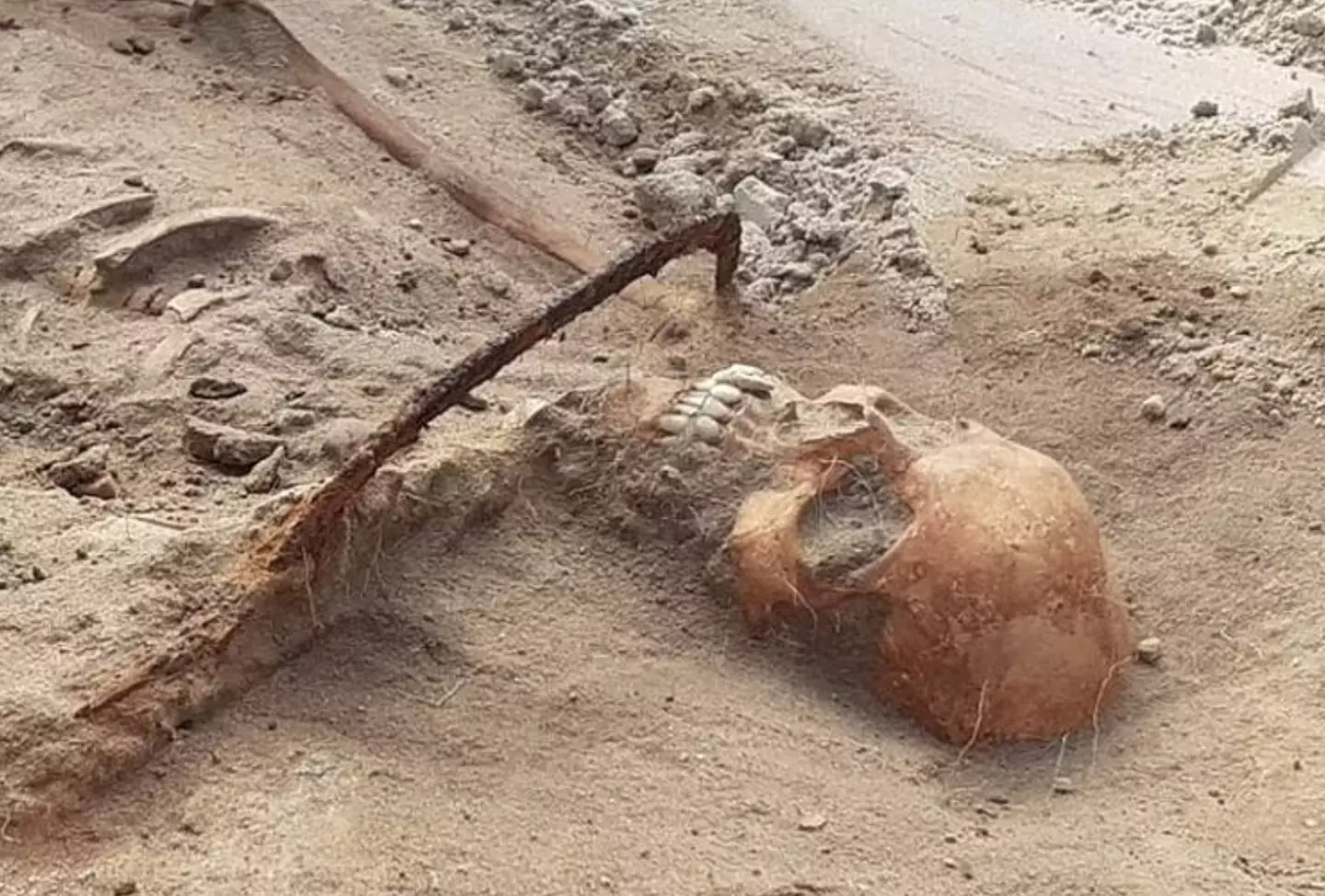 A 2015 dig discovered the skeletons of several men who were also buried with a sickle over their throat.