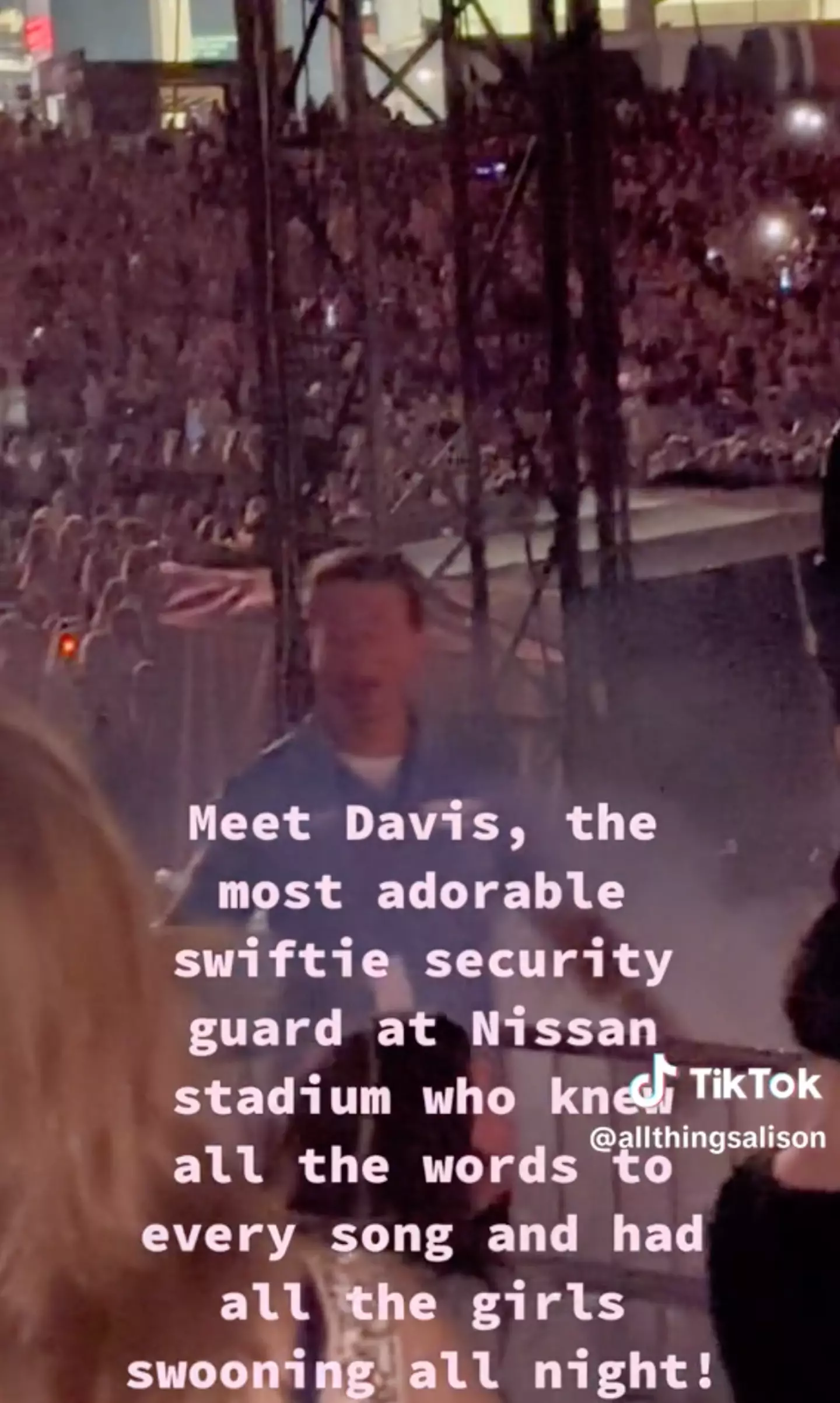 Davis admits he only took the job so he could see Taylor Swift live.
