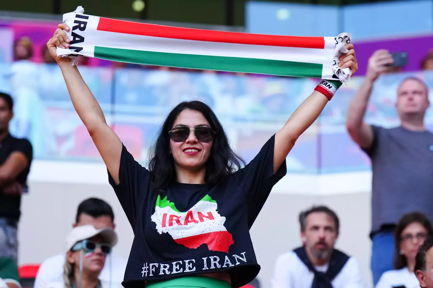 Iranian fans have been protesting at the World Cup.