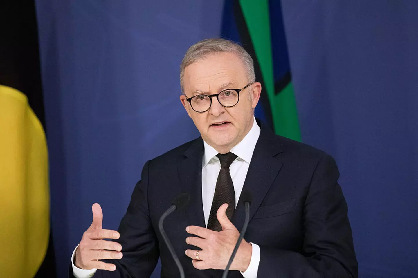 Australian Prime Minister Anthony Albanese spoke out in a news conference today (Brent Lewin/Bloomberg via Getty Images)