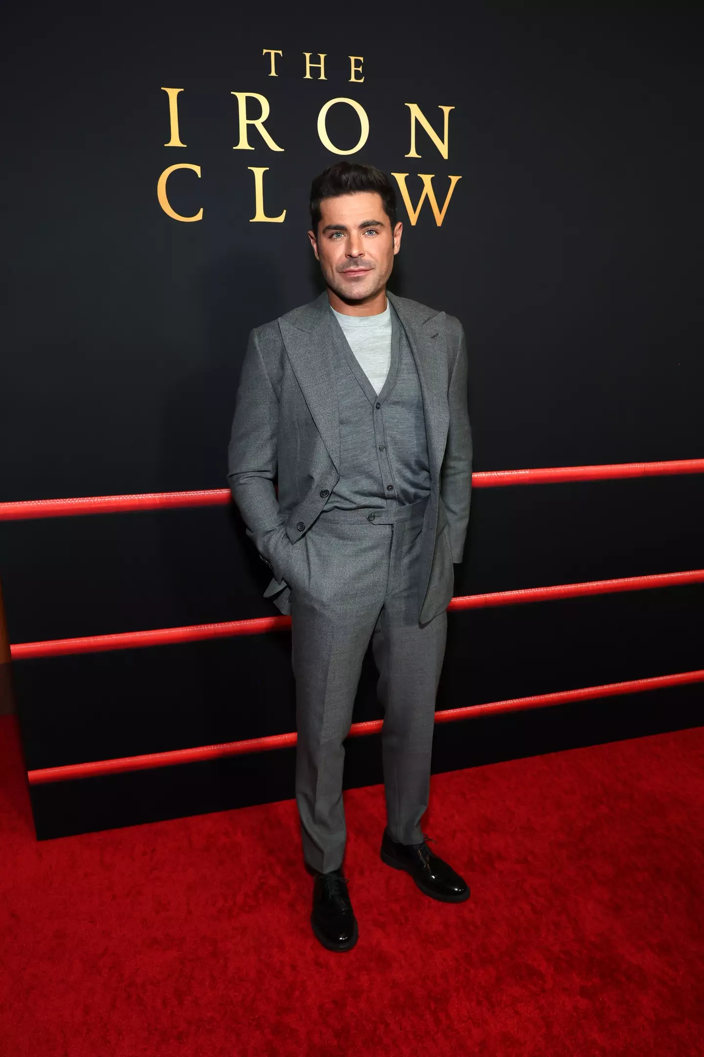 Efron at the Los Angeles premier of The Iron Claw.
