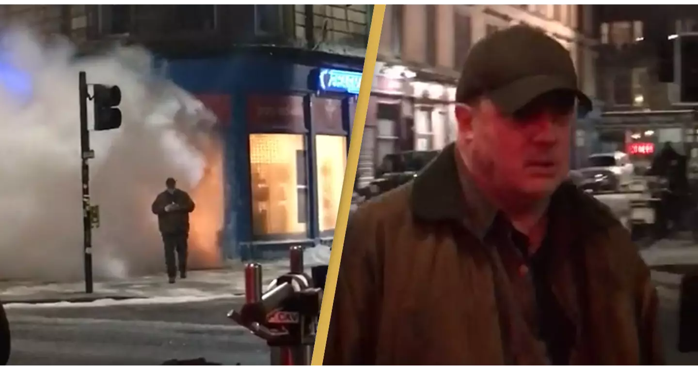 Brendan Fraser Strolls Out Of Burning Building In Leaked Batgirl Footage