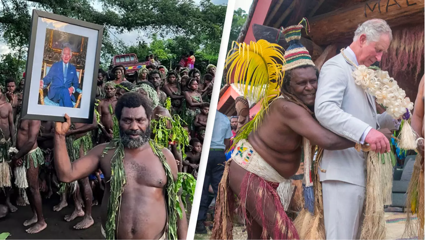 Villagers who worship Prince Philip as a god celebrate King Charles III's coronation