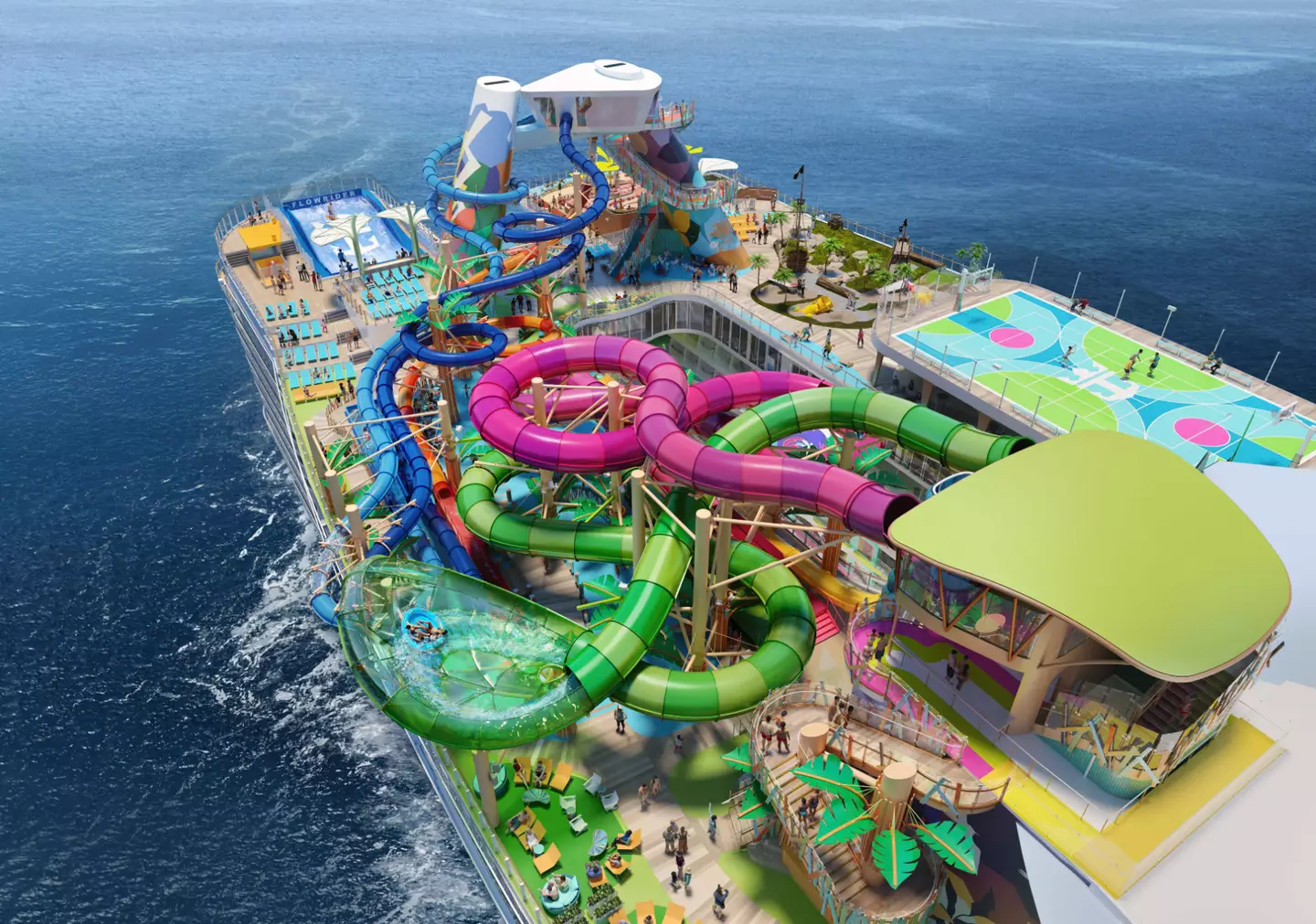 It boasts the world’s largest waterpark at sea.