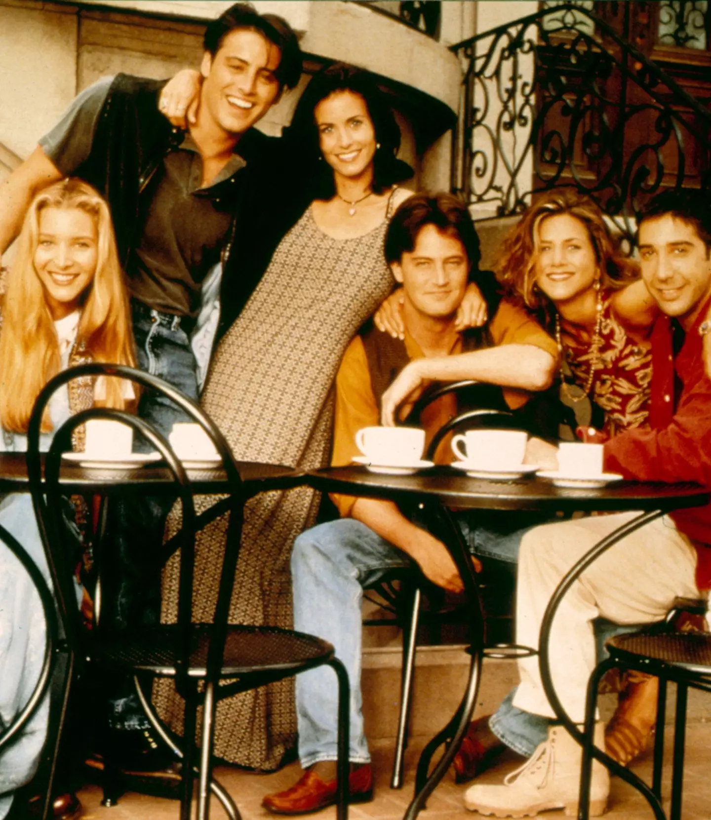 Lisa Kudrow, Matt LeBlanc, Courteney Cox, Matthew Perry, Jennifer Aniston, David Schwimmer, 1994.