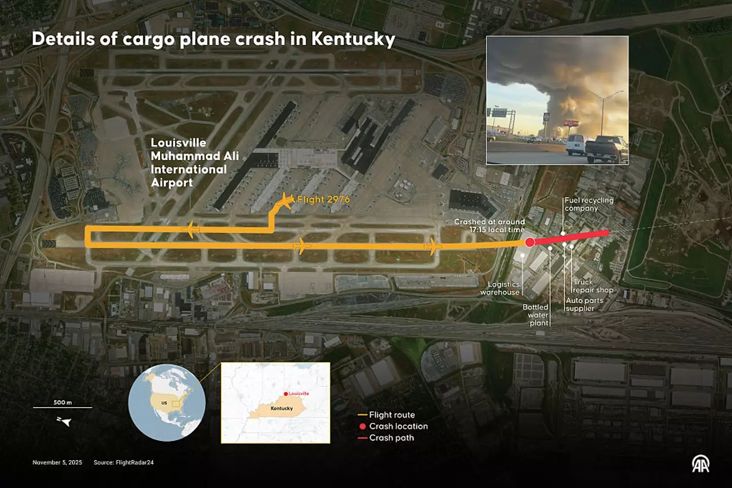 The crash took place shortly after 5pm, November 4 (Anadolu/Getty Images)