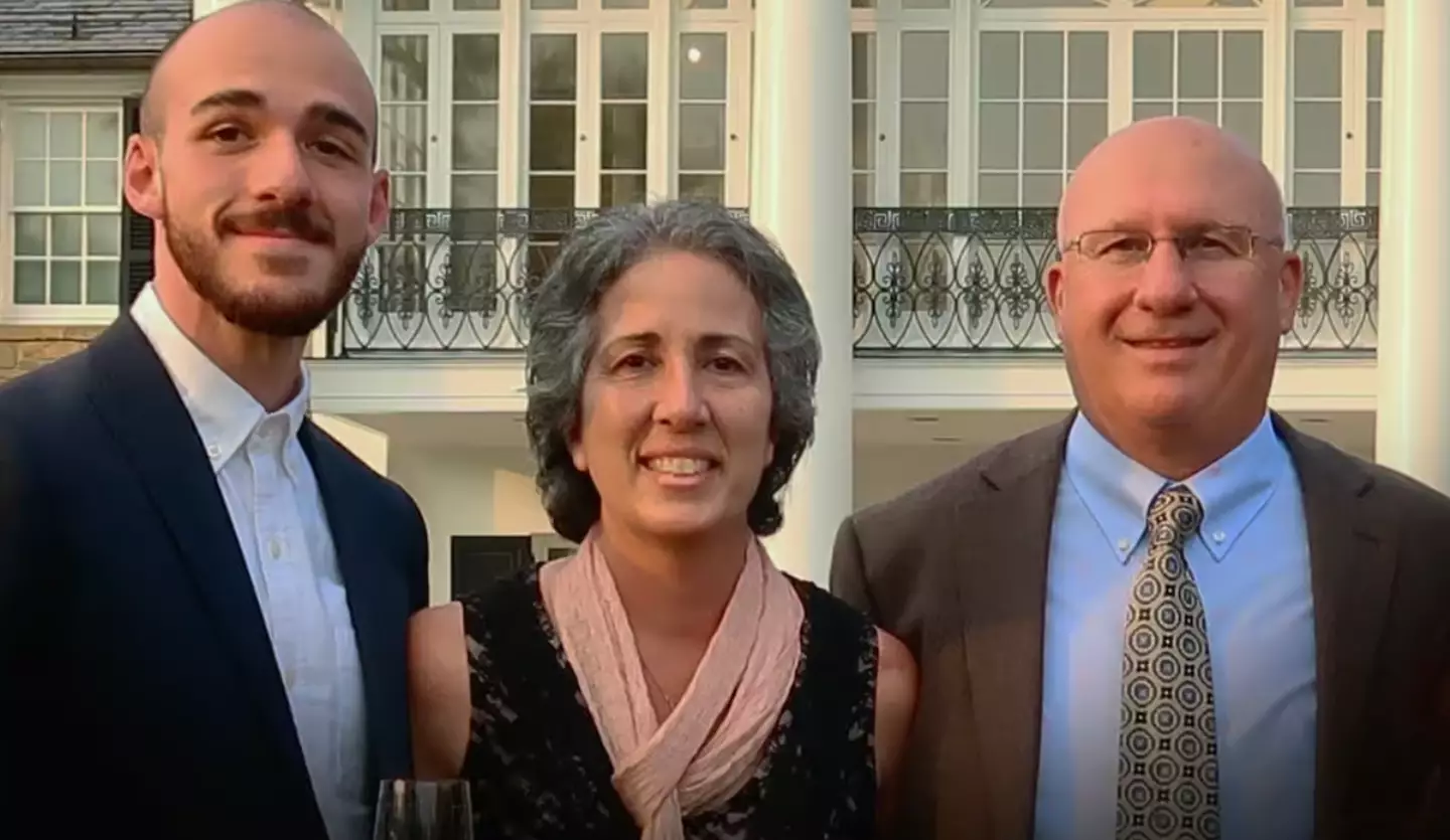 Brian pictured with his parents, Roberta and Christopher (Netflix)