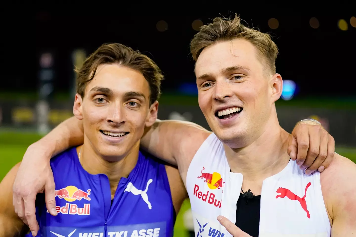 Armand Duplantis (L) and Karsten Warholm (R) (Daniela Porcelli/by Eurasia Sport Images/Getty Images)