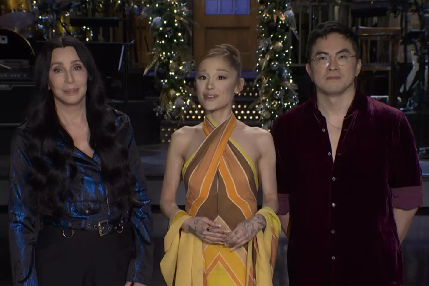 Yang's final SNL was hosted by his Wicked co-star, Ariana Grande (NBC)