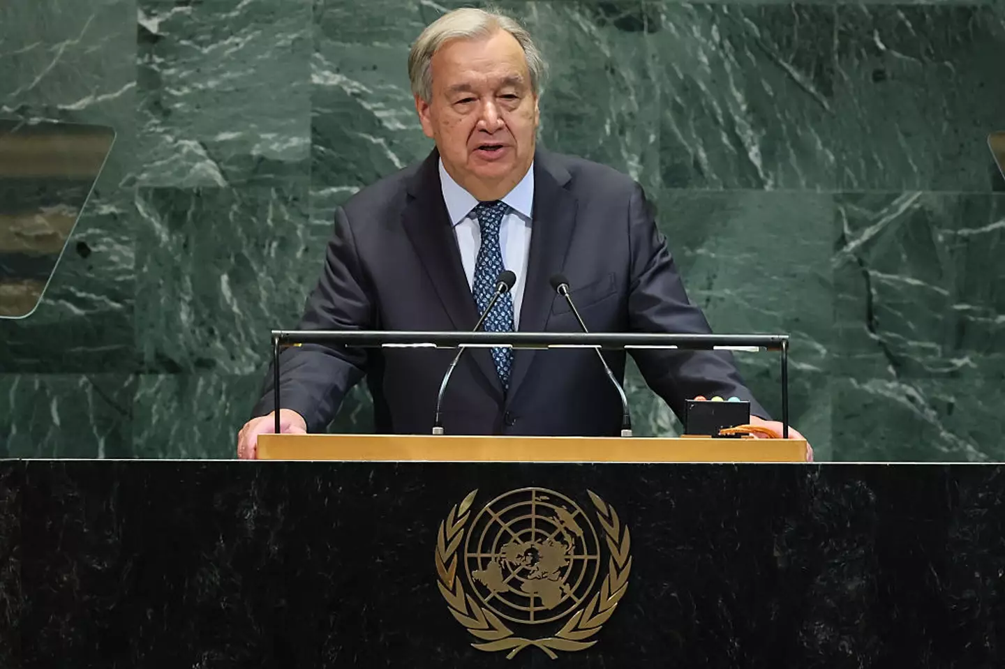 UN secretary-general Antonio Guterres issued a stark warning to humanity (Michael M. Santiago/Getty Images)