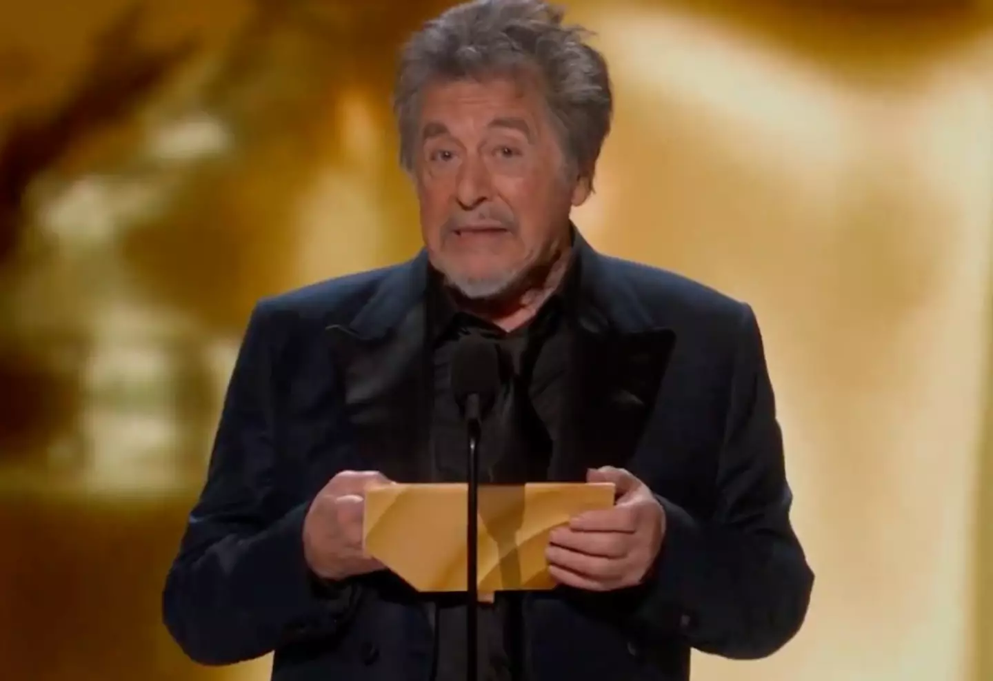 While announcing the award it seemed Al Pacino was more concerned about not naming the wrong film as the winner.