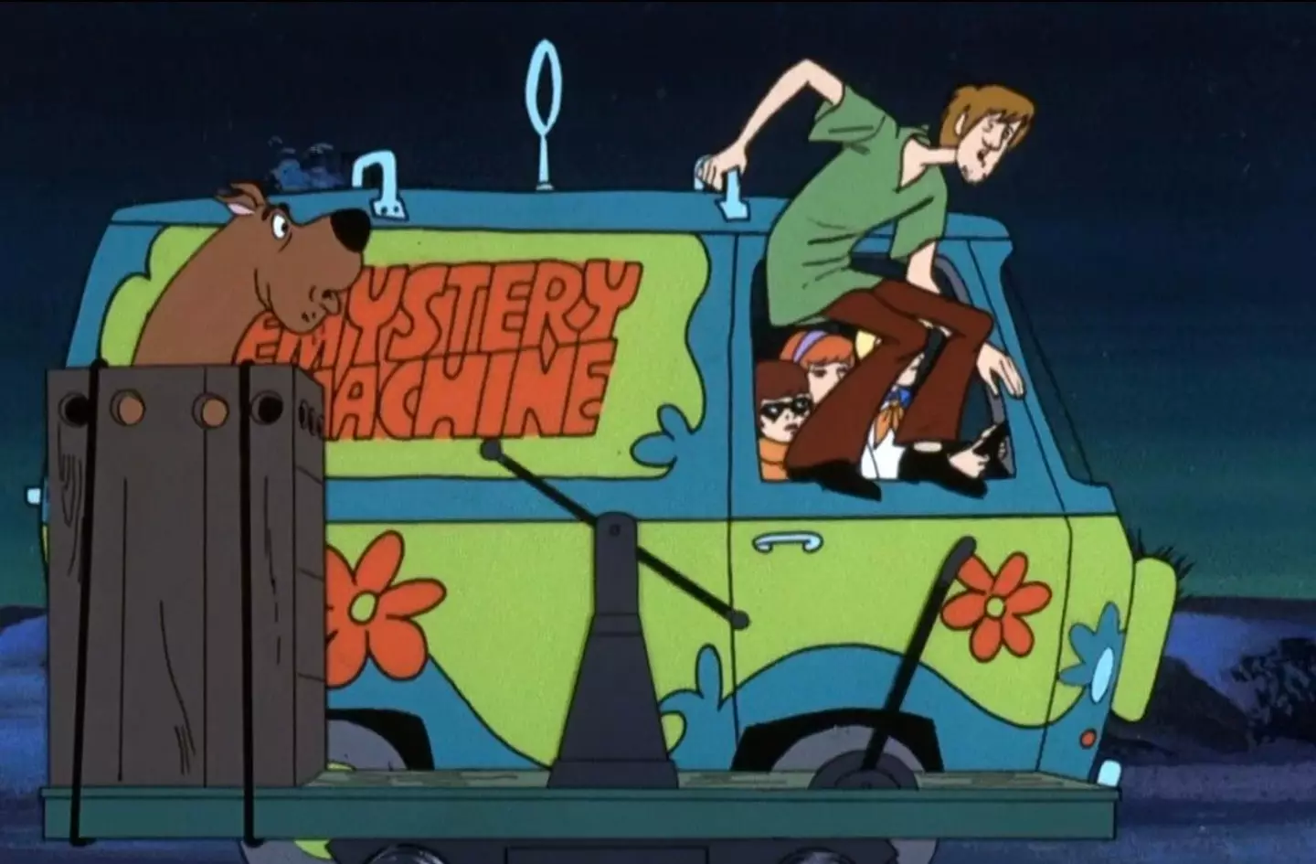 The teacher dressed up as the Mystery Machine from Scooby-Doo.