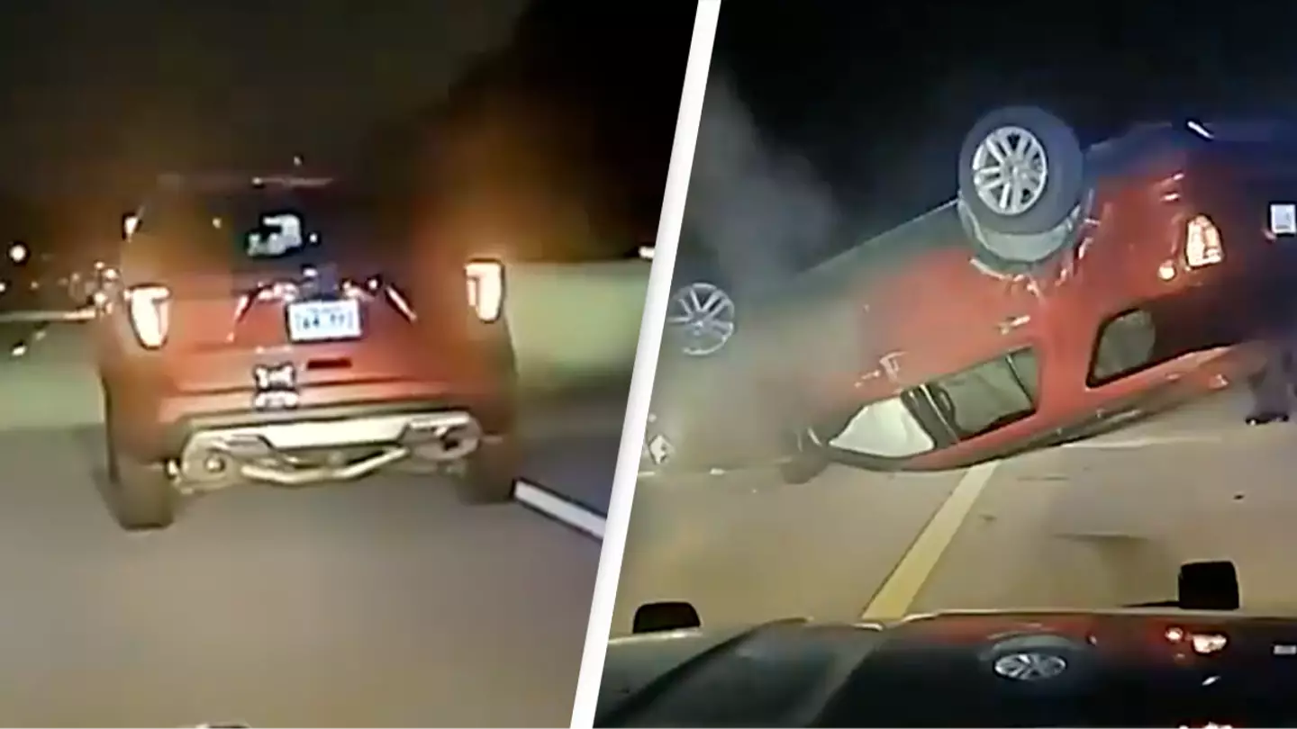 Shocking footage shows cop flipping pregnant woman's car because she was pulling over too slowly