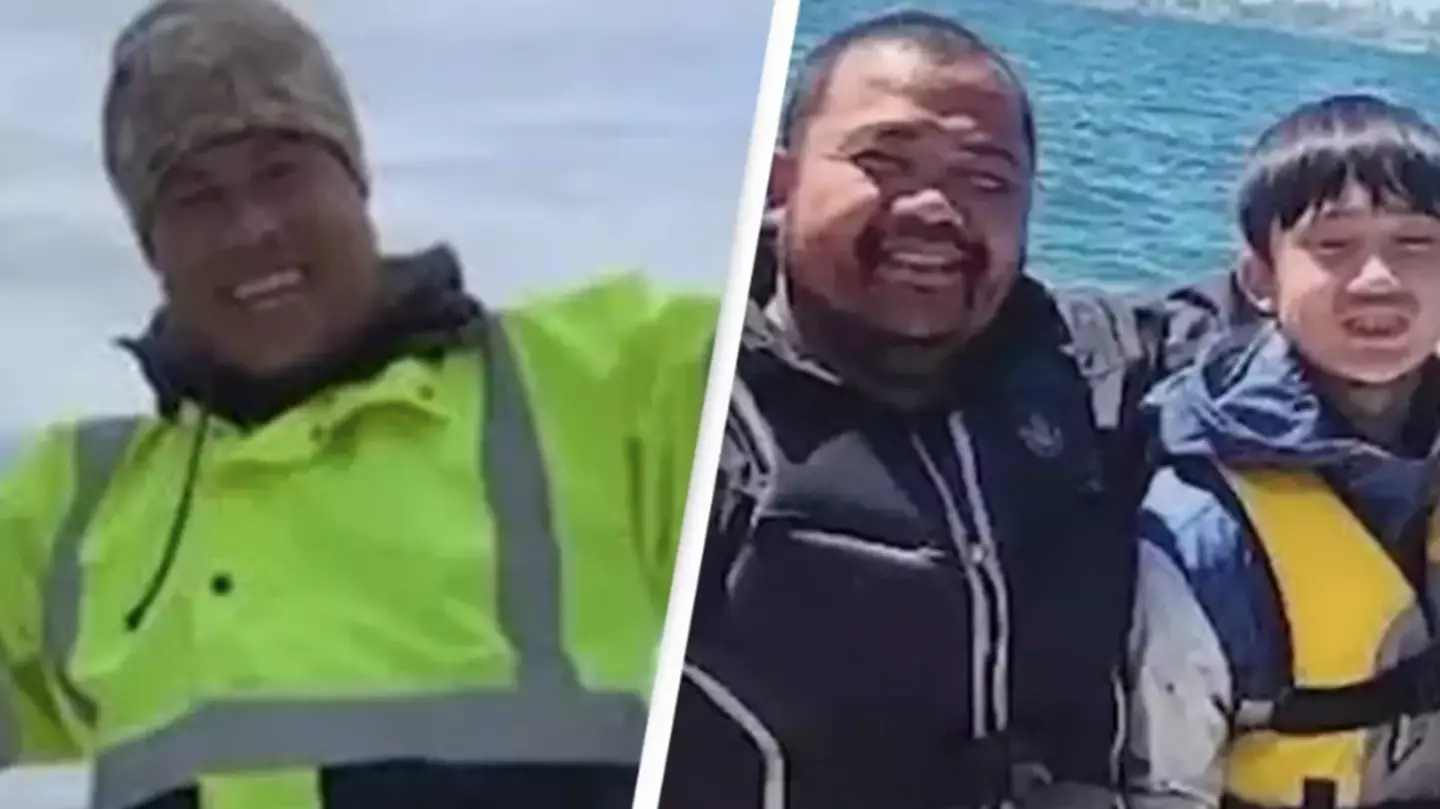 Heroic dad saves son with cooler trick as boat sank and he slipped beneath the water