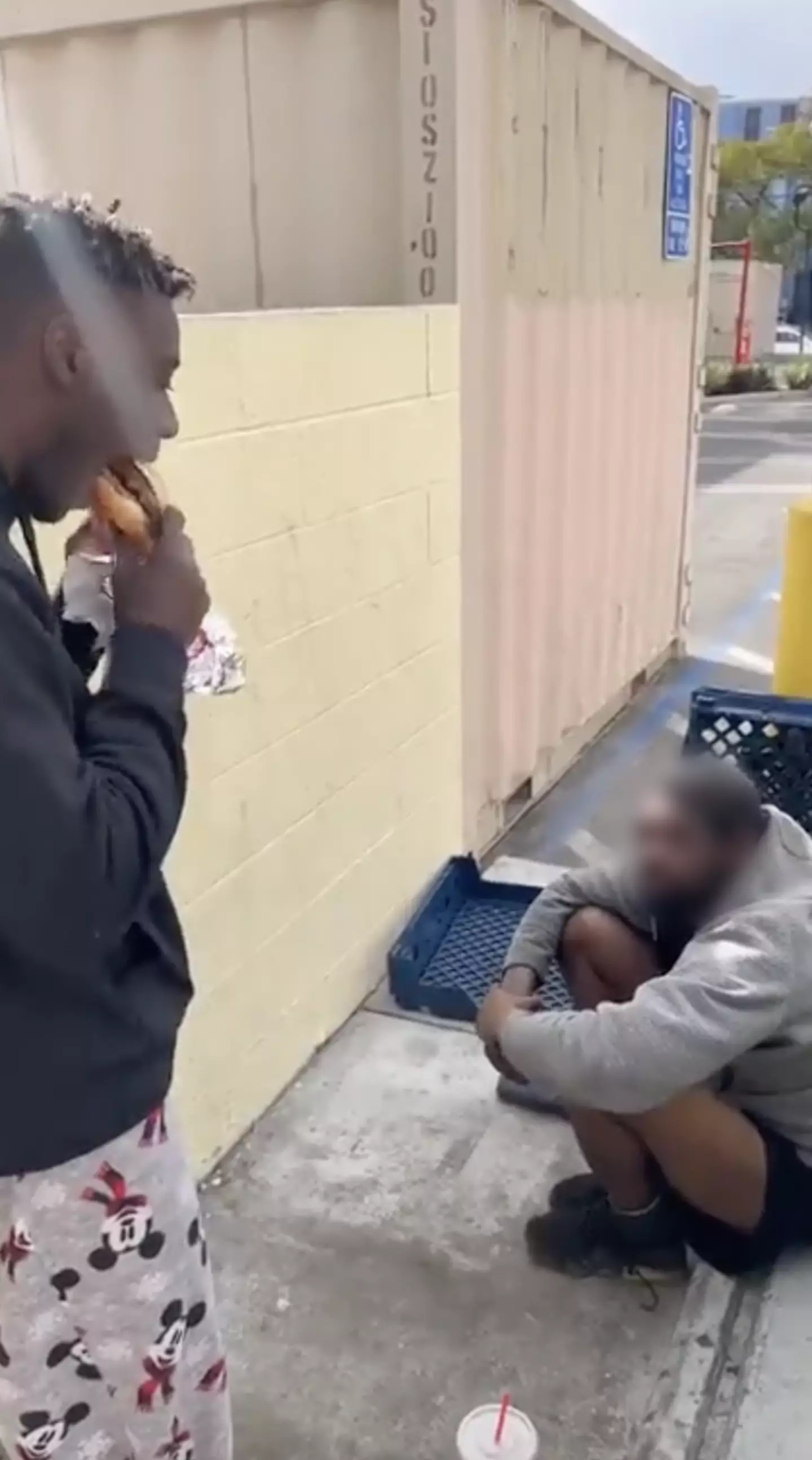 The YouTuber promised to get the homeless man a meal.