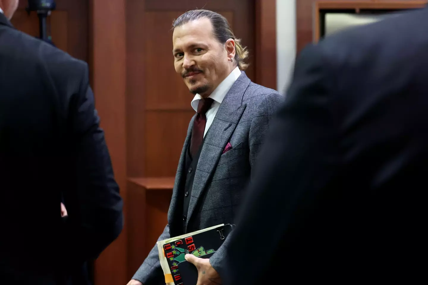 Actor Johnny Depp attends his defamation trial against his ex-wife Amber Heard, at the Fairfax County Circuit Courthouse in Fairfax, Virginia, U.S., April 28, 2022.