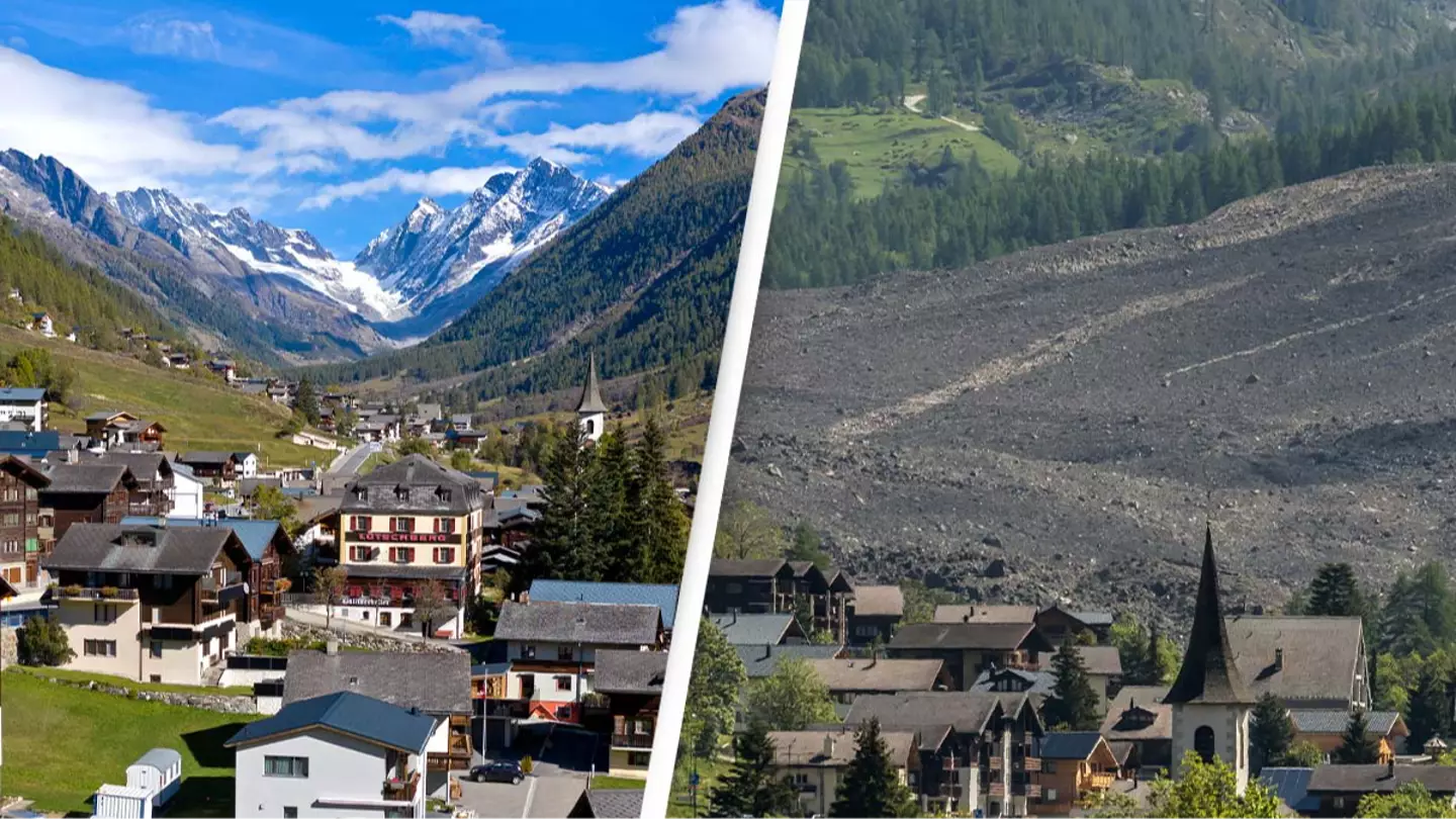 Shocking before and after photos show entire village buried after devastating glacier collapse