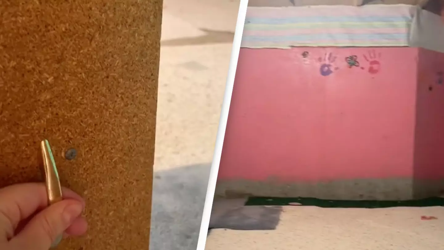 Woman finds creepy hidden room behind door in her basement