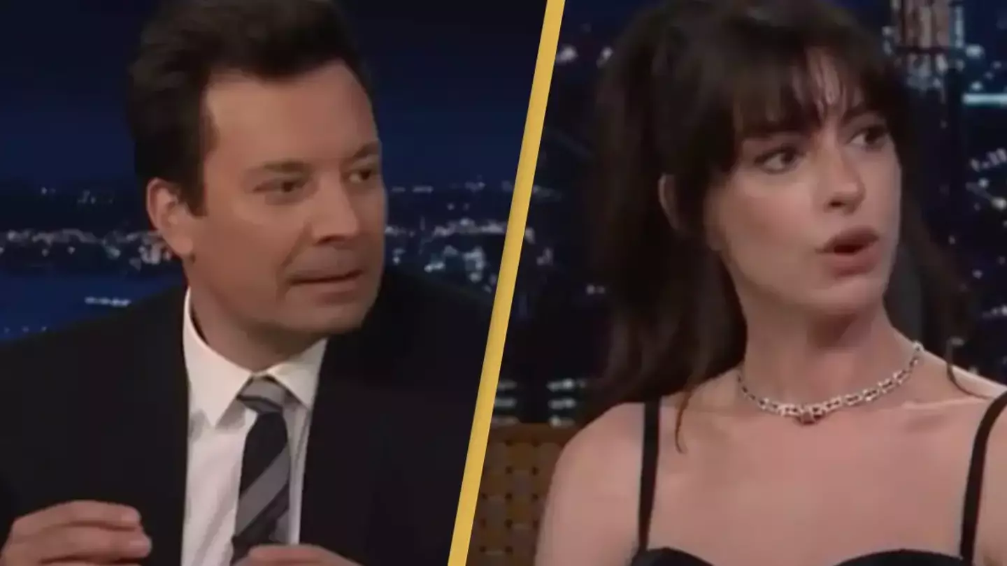 Jimmy Fallon praised for quick-thinking response in interview with Anne Hathaway that took an uncomfortable turn