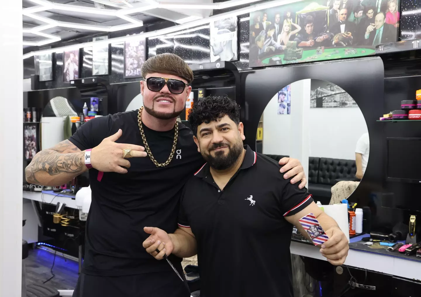 The 'Ibiza Final Boss' with his beloved barber (NPC)