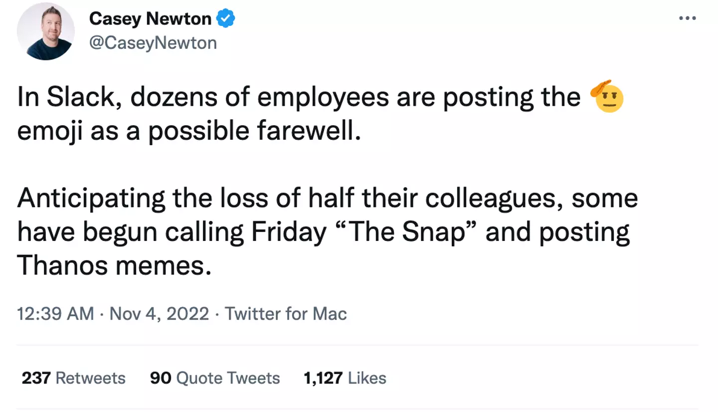 Twitter employees have apparently starting posting Thanos memes about Musk's controversial takeover.