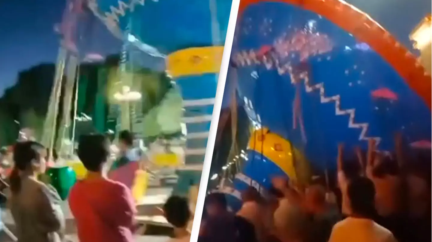 Horror As Children's Ride Collapses Leaving Parents Helplessly Watching On