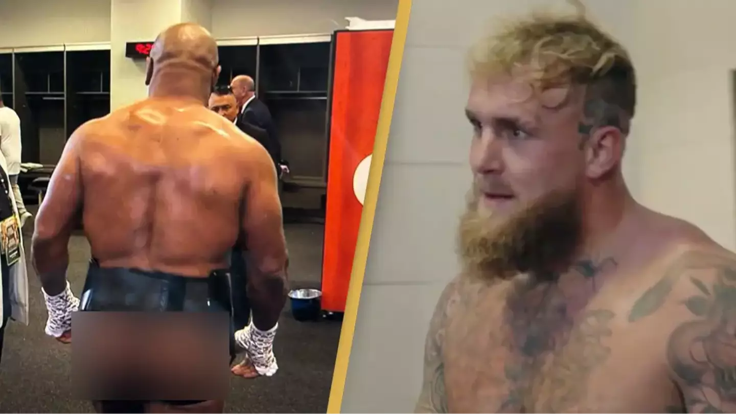 Footage of Jake Paul’s live reaction to seeing Mike Tyson’s bare butt has people screaming