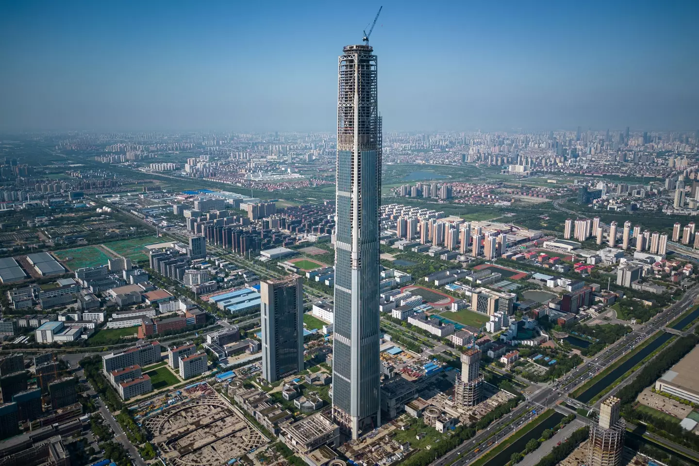 The construction of the massive structure in Xiqing District, Tianjin, China, commenced in 2008.