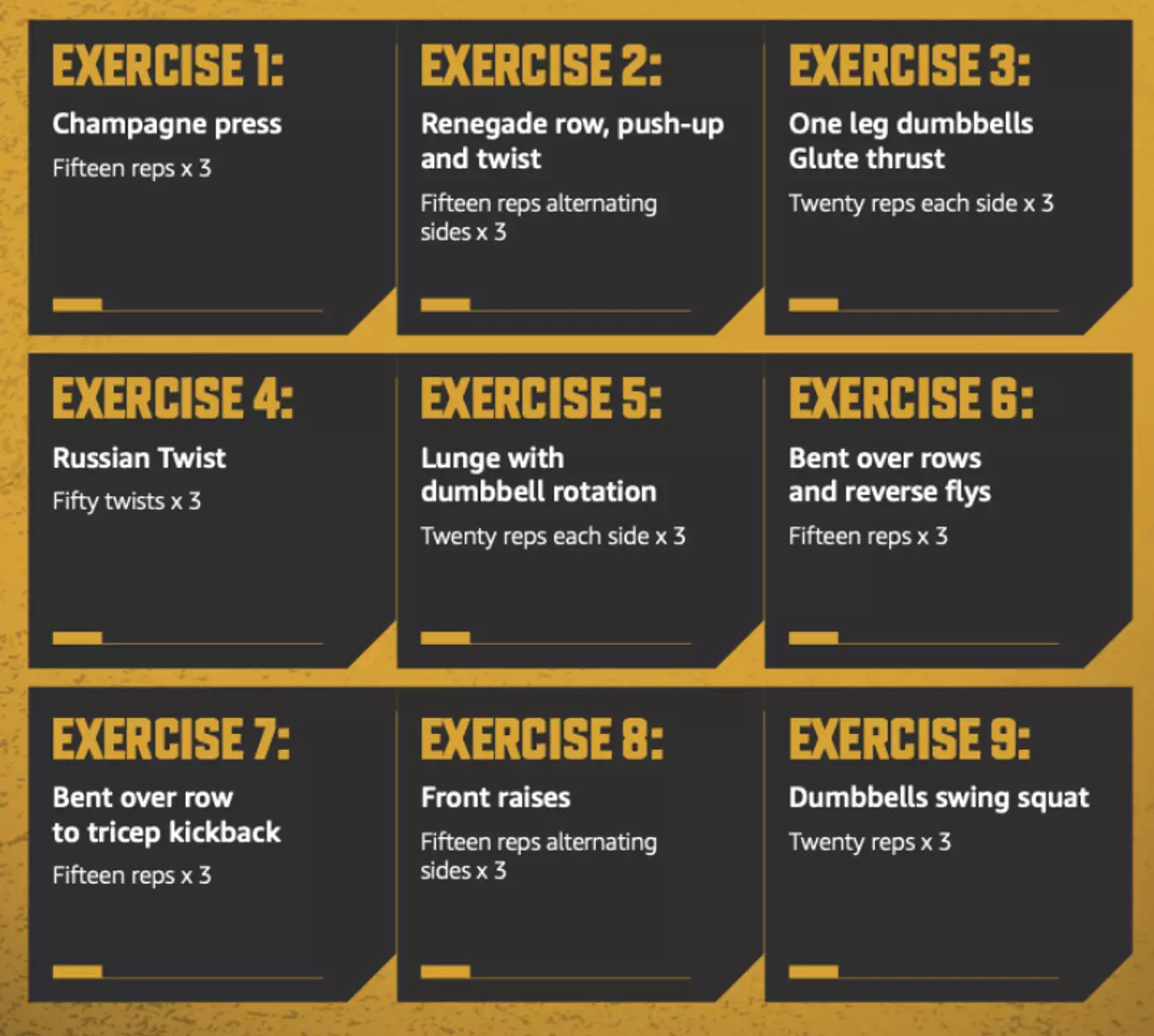 Jack Reacher's workout has been created by Buster Reeves.