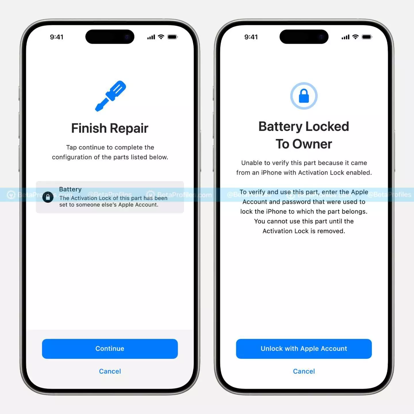 You'll be able to lock replaceable parts of your iPhone (Apple/ Threads/ @betaprofiles)
