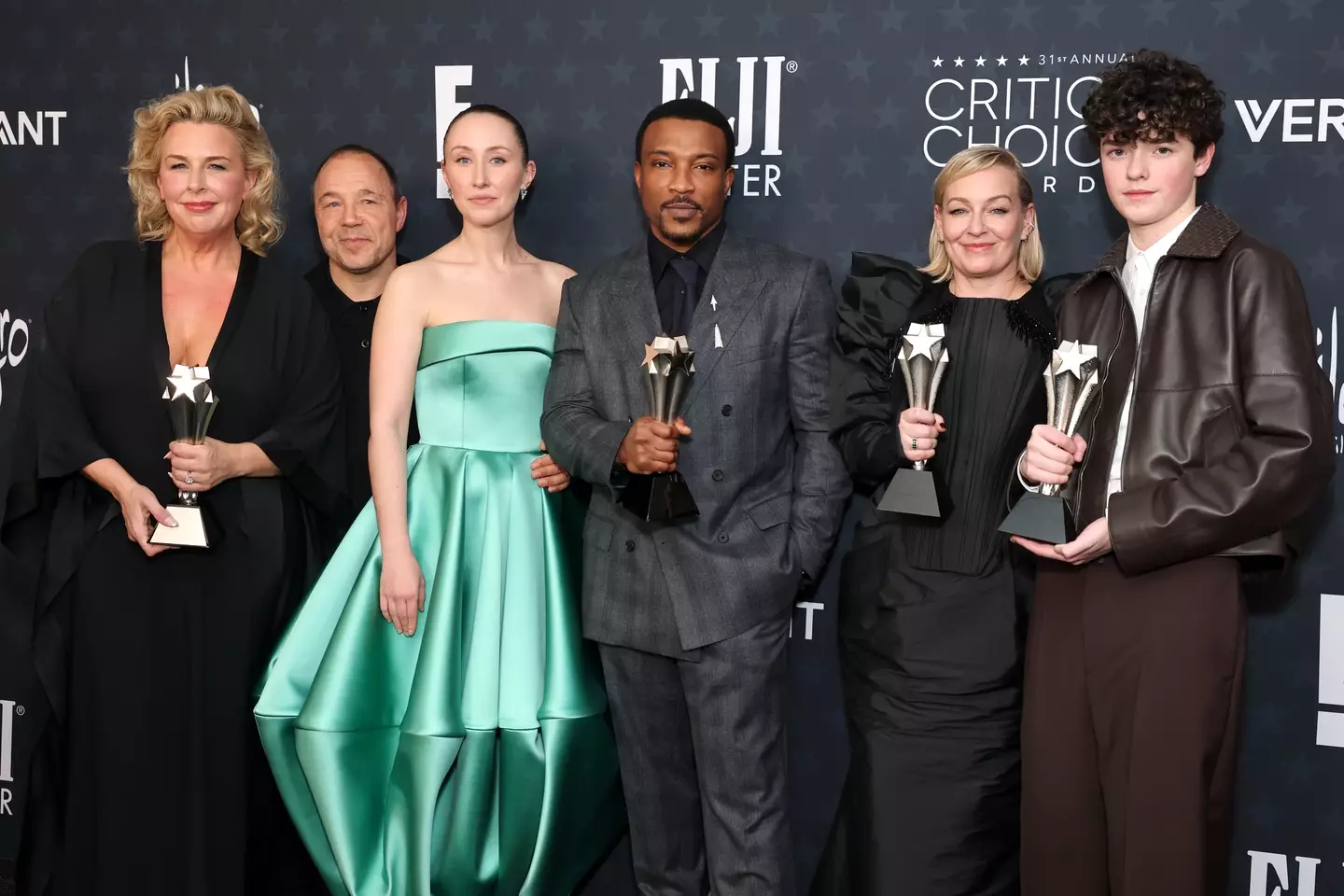 The cast of Adolescence, who collectively have won an impressive number of awards (Amy Sussman/Getty Images for Critics Choice Association)