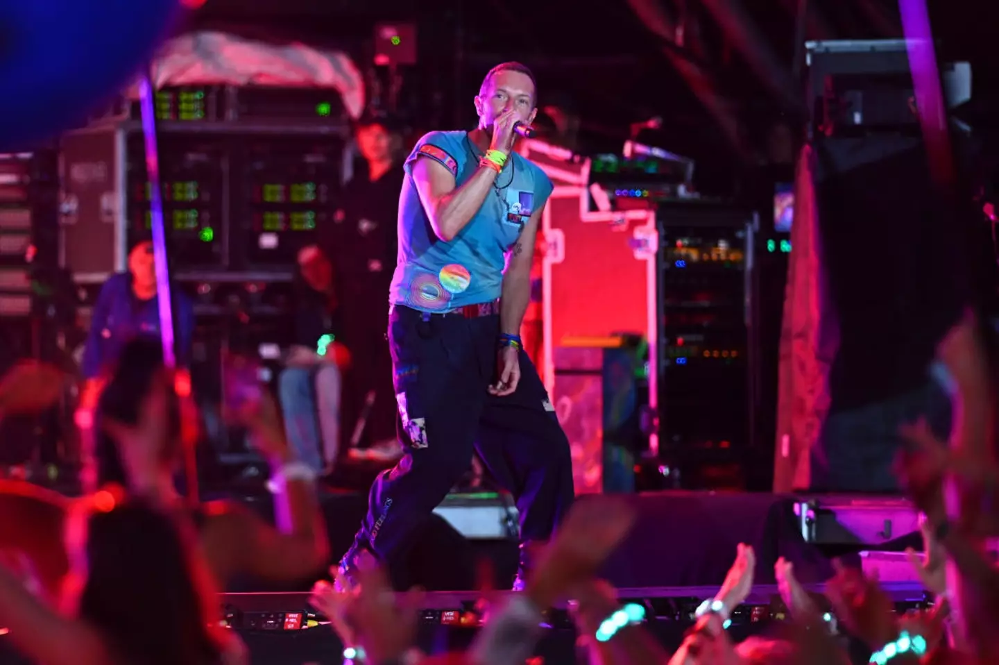 Chris Martin pointed out the pair at the Coldplay gig (Joe Maher/Getty Images)