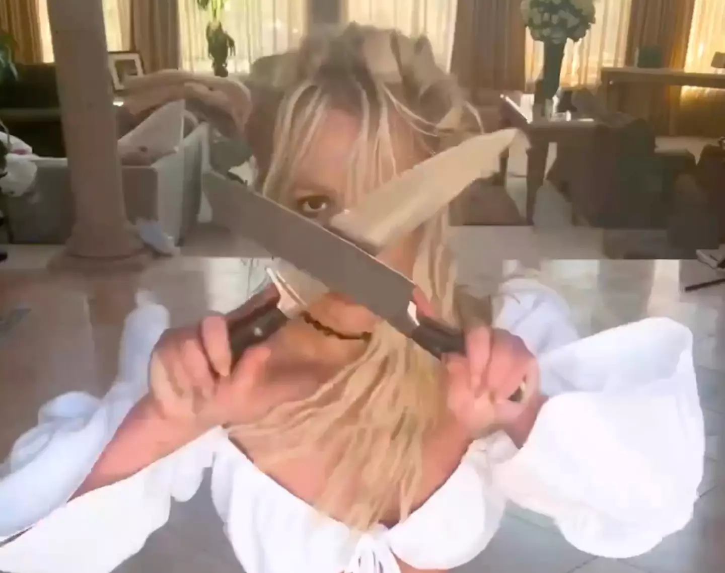 Britney Spears claimed the knives were 'fake'.