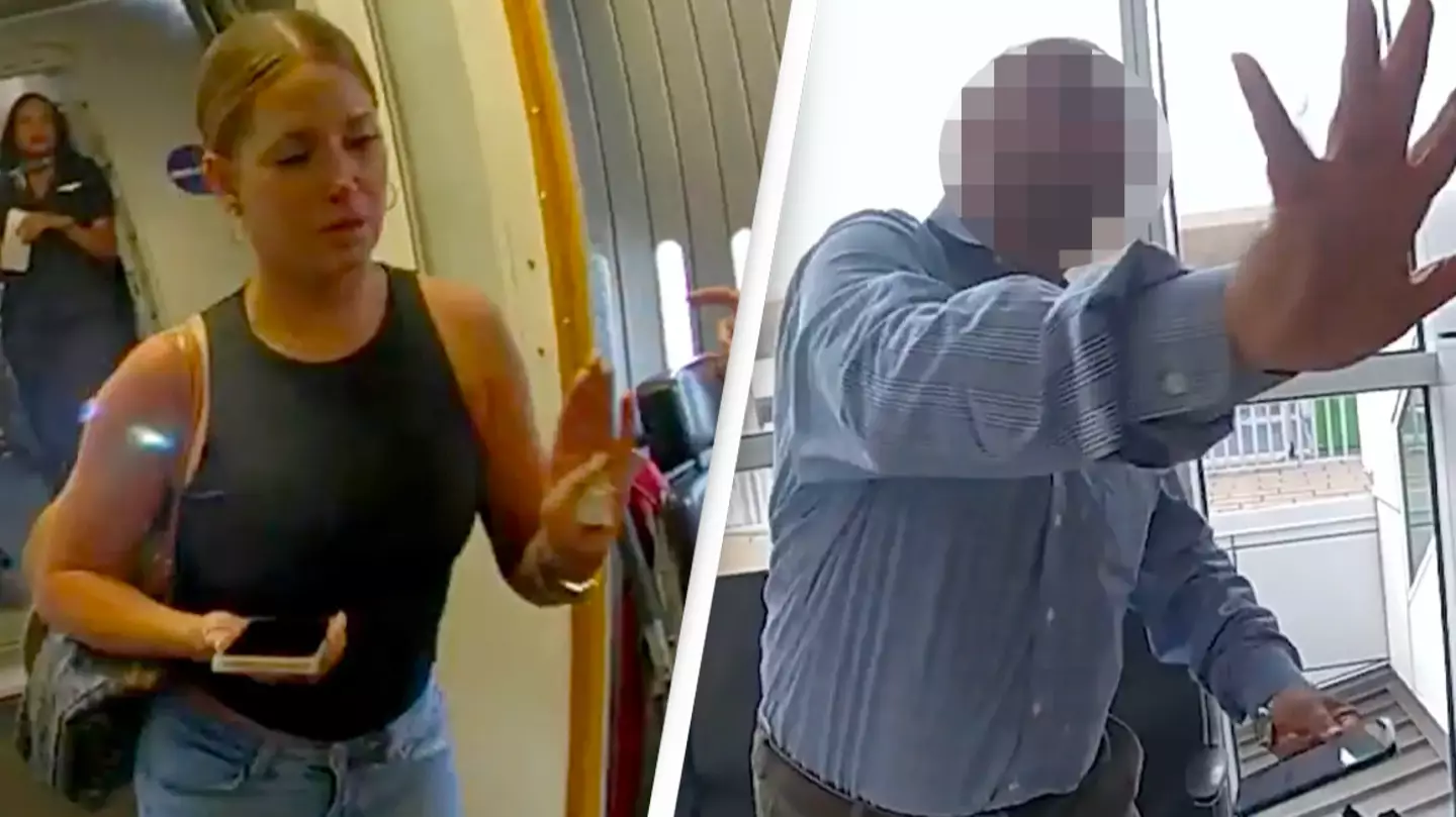 Man says woman behind 'not real' plane meltdown shoved him in new bodycam footage